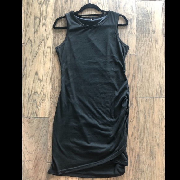 Black Scrunched-Side Dress - Picture 1 of 1